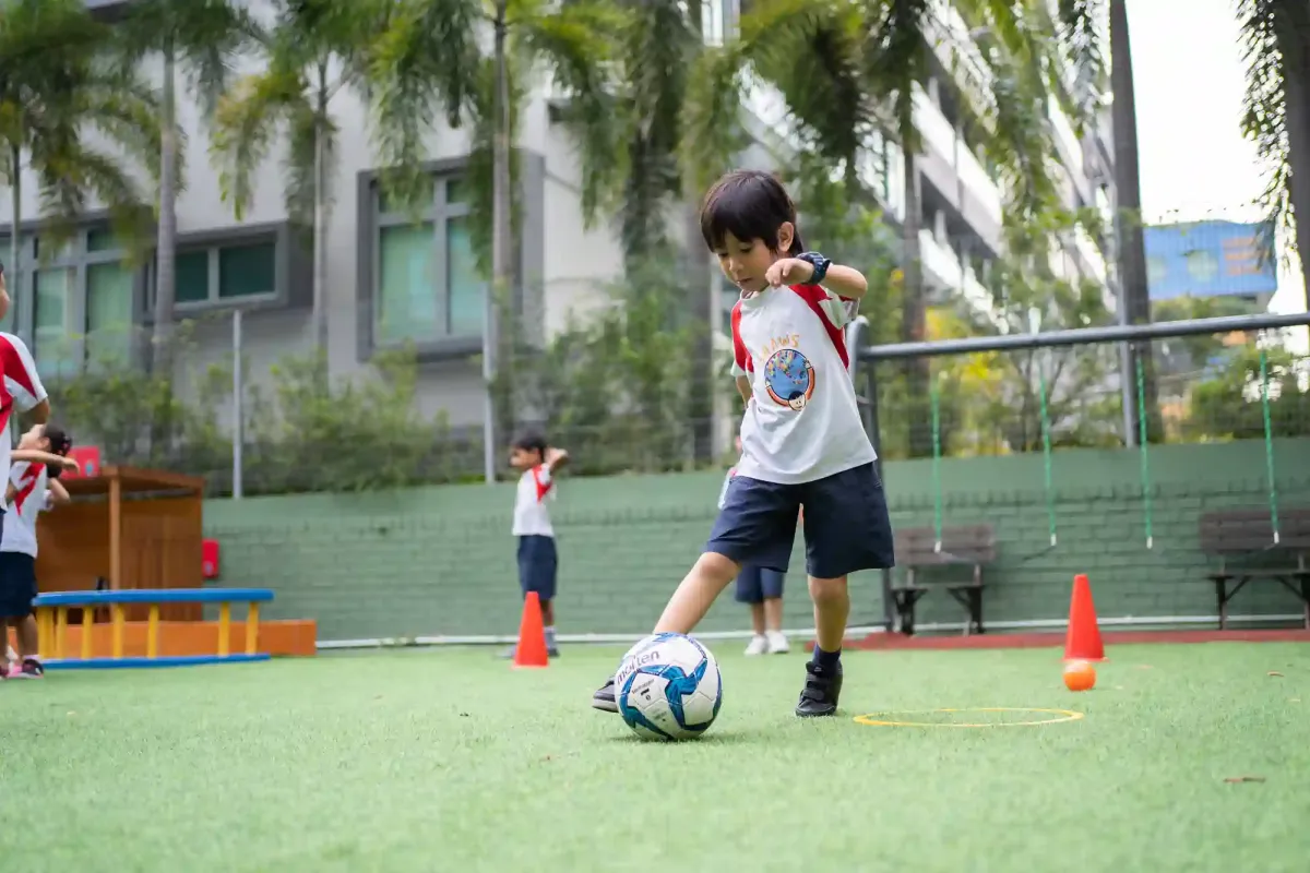 Children in a Shaws Little League sports session